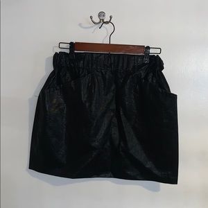 Leather short skirt